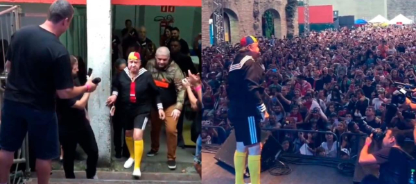 Carlos Villagrán sorprende al público con show