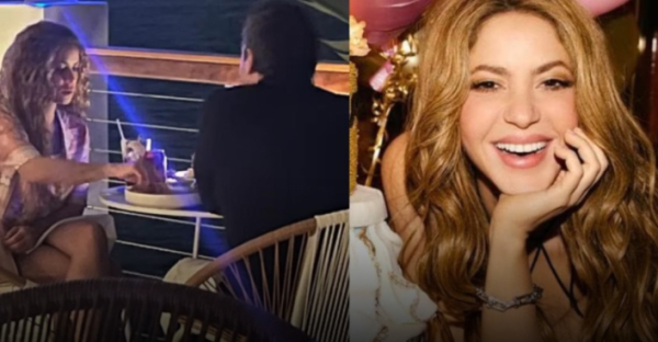 Shakira cena con un hombre misterioso