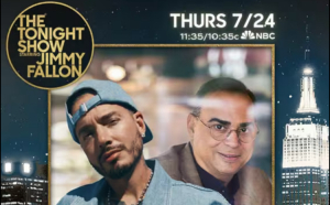 J Balvin y Gilberto Santa Rosa en el Show Starring Jimmy Fallon